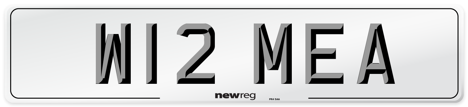 W12 MEA Number Plate from New Reg